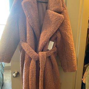 Eloquii Blush Teddy Bear Coat